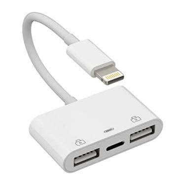 Imagem de Adaptador Lightning para USB OTG conector de cabo para iPhone Apple Splitter 13 12 11 mini Pro Max X Xs Ipad macho conversor e carregador carregador porta fêmea câmera teclado mouse adaptador para