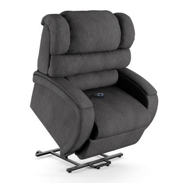 Imagem de Poltrona do Papai Reclinável Napoli Elevação Lift Elétrico Linho Grafite FH1 - D'Rossi