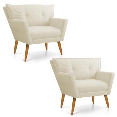 Imagem de KIT 02 POLTRONAS ANITTA LINHO FINO BEGE