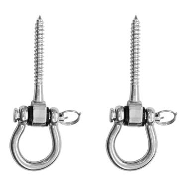 Imagem de Runseaway 2 ganchos de balanço resistentes em forma de laço, ganchos de rolamento antiferrugem de aço inoxidável 304, capacidade de 250 kg, rotação de 180°, giratório silencioso para rede de ioga