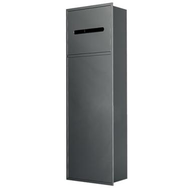 Imagem de Prateleira de parede de nicho de chuveiro de aço inoxidável – Organizador de higiene e xampu à prova d'água para ambientes úmidos, banheiros, cozinhas, salas de estar, cinza 30 x 86 x 15 cm