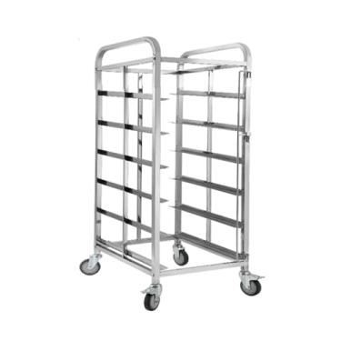 Imagem de Rack de padaria móvel de 6/12/15 níveis - Assadeira de chapa de aço resistente com rodízios de travamento - Carrinho de armazenamento de resfriamento comercial para bandejas de tamanho metade/completo