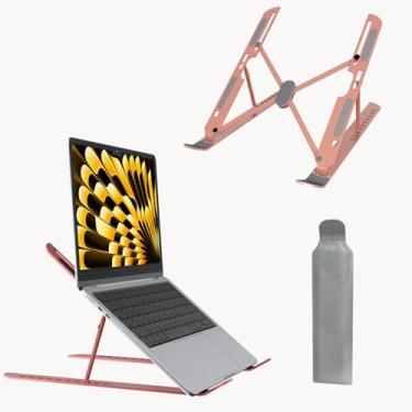 Imagem de Suporte de laptop para mesa ajustável de 10 níveis para laptop, ventilado, dissipação de calor, suporte portátil dobrável compatível com MacBook Air Pro, HP Dell, Lenovo, iPad, tablet acessório (8-16