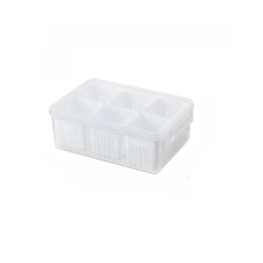 Imagem de Organizador de Geladeira, Kit com 6 Potes para Alimentos, Organizador de Congelador, Camada Dupla para Geladeira Pequena e Doméstica