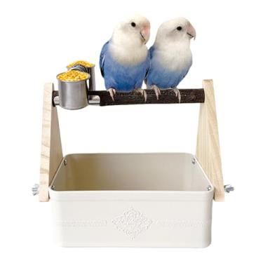 Imagem de Poleiro de Papagaio para Mesa - Acessórios para Treino de Periquitos - Suporte para Papagaios com Comedouro | para Araras Periquitos Parapeito de Janela Veterinários Avícolas Abrigos de Animais
