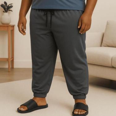 Imagem de Calça Pijama Perna Larga Balão Elástico na Bainha Dry Fit Plus Size Ex