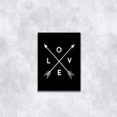 Imagem de Quadro Love Com Flechas 45X34Cm - Com Vidro Moldura Preta