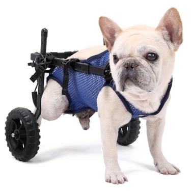 Imagem de Cadeira de rodas para cães atualizada para pernas traseiras, carrinho médio ajustável para cães com rodas para deficientes, feridos, paralisados, idosos, auxiliares de mobilidade com suporte de perna