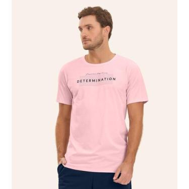 Imagem de Camiseta Meia Malha Masculina Diametro Rosa, M, Rosa