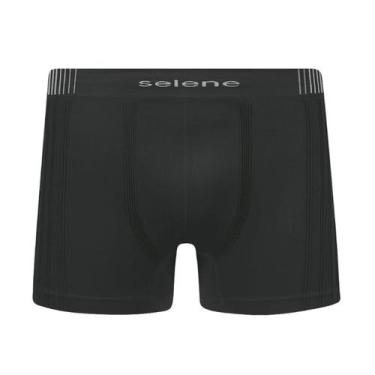 Imagem de Cueca Boxer Masculina Plus Size Sem Costura Boxer Selene, X3, Preto