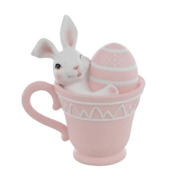 Imagem de Coelho De Pascoa Tea Party Na Caneca Rosa 15cm 1094503 1Unid