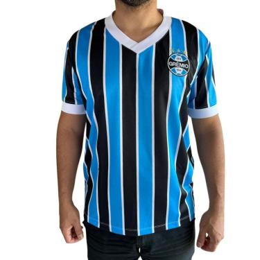Imagem de Camisa Grêmio Tricolor Masculina Azul e Preto-Masculino