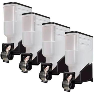 Imagem de 4 Módulos Dispenser Avulso 35 Litros ou 15 Kilos Armazenamento Ração Grãos Cereais Preto Agp Ilumini