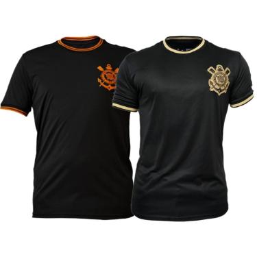 Imagem de Kit 2 Camisa Corinthians Laranja + Símbolo Gold - Masculino-Masculino