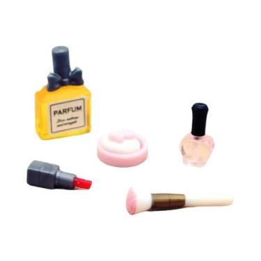 Imagem de Conjunto De Cosméticos Em Miniatura Para Casa De Bonecas: Batom, Pó, P