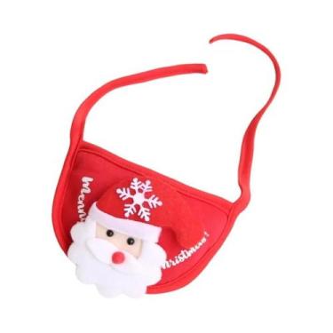 Imagem de Acessório De Natal Fofo Para Pets: Chapéu Com Chifres, Babador E Lenço