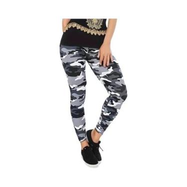 Imagem de Leggings Femininas Com Estampa Camuflada De Alta Elasticidade E Ajuste