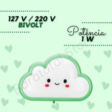 Imagem de Mini Luminária Luz Led Infantil Nuvem Abajur de Tomada Led Infantil Co