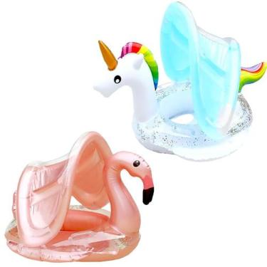 Imagem de Boia Bote Bebê Cobertura Infantil Inflável Menino Menina - Lirena Baby