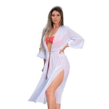 Imagem de Saida de Praia Longa com Manga Moda Verão Bloguerinha - Laninna Store,