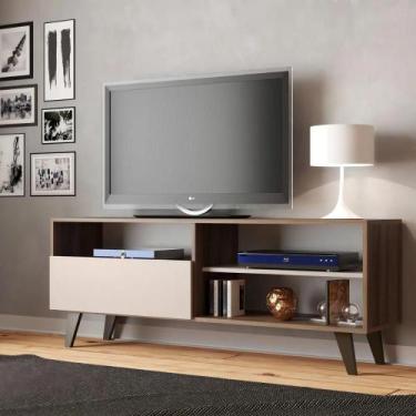 Imagem de Rack para TV até 55 Polegadas 1 Porta 3 Nichos J Carvalho Detroit Nogu