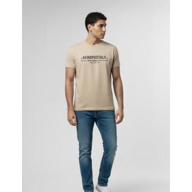 Imagem de Camiseta Manga Curta Masculino Aéropostale, Areia, M