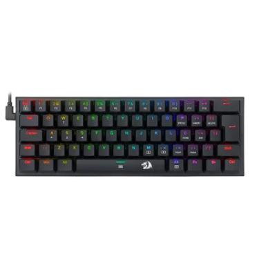 Imagem de Teclado Mecânico Gamer Redragon Anivia, RGB com Switch Azul, ABNT2, Layout 60, , Double-Shot Keycaps, 61 Teclas, USB 2.0, Pro Setup