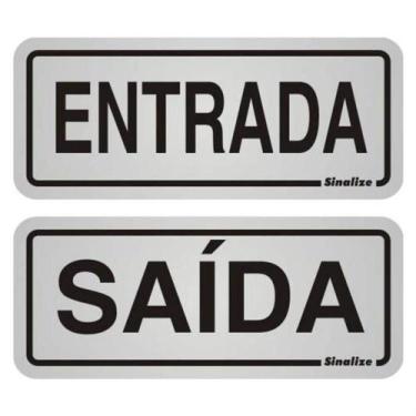 Imagem de 2 Placas De Alumínio Auto-adesiva 5x12cm Entrada / Saída - 900 Bd - Si