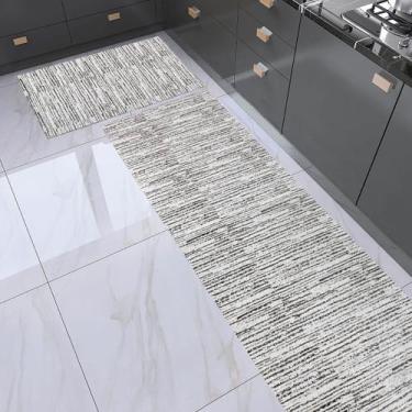 Imagem de Conjunto Tapete 2 Peças Cozinha Passadeira 1,30m X 0,45m Capacho 0,65m