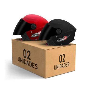 Imagem de Kit 2 Capacetes New Liberty 3 Aberto Viseira Fumê Pro Tork Masculino F