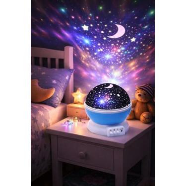 Imagem de Luminária Projetor Galáxia LED RGB Infantil Rotação 360 Céu Estrelado 