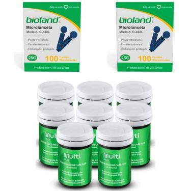 Imagem de Kit 200 tiras de glicose glicocheck + 200 microlancetas - MULTI SAÚDE