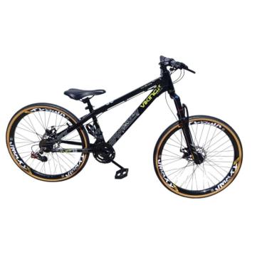 Imagem de Bicicleta 26 VikingX Tuff30 21v Freios Hidraulicos Pneu Fino Faixa Amarelo-Unissex