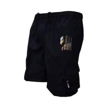 Imagem de Bermudas Cargo Masculinas Com Cintura Elástica Para Trabalho, Lazer Ao