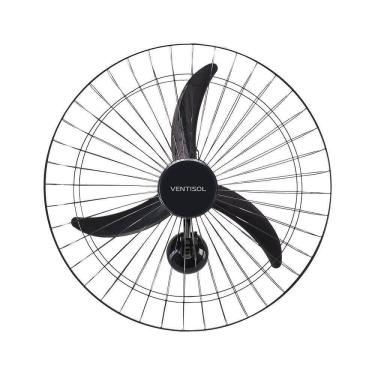 Imagem de Ventilador De Parede Ventisol Oscilante New 60cm Metal Preto 1200rpm 110V