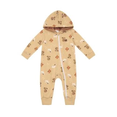 Imagem de Macacão bebê menino de cachorrinhos Brandili Baby, G, Amarelo