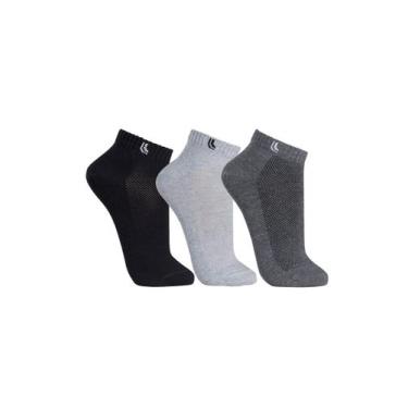 Imagem de Kit c/3 Meia Lupo Esporte Algodão Cano Médio 3225, Branco, Cinza, Pret