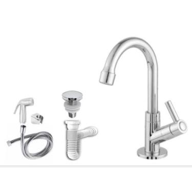 Imagem de Kit para Banheiro 5 Peças 1198 Lavatório com Torneira Sifão Mangueira 