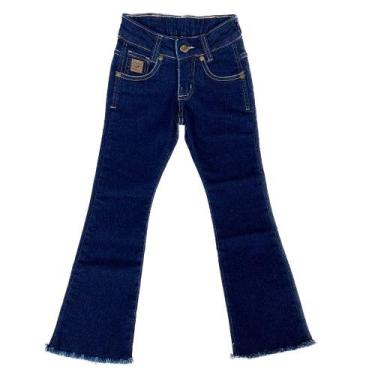 Imagem de Calca Infantil Country Feminina Flare Rasgadinha American Country, Azu
