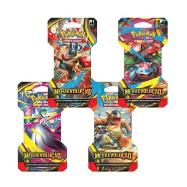 Imagem de Kit 4 Pacotes Pokémon Booster Megaevolução Contendo 24 Cartas Originai