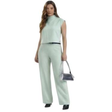 Imagem de Conjunto Feminino Blusa e Calça Gris G90178, Verde agua, GG