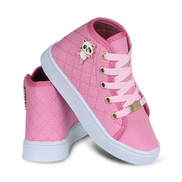 Imagem de Tênis botinha infantil feminino - BIANNAKIDS, Rosa, 33