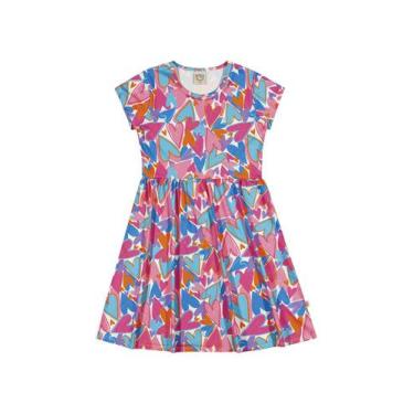 Imagem de Vestido Infantil Menina Colorido Boca Grande, Rosa, 8