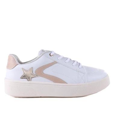 Imagem de Tênis Feminino Ramarim Casual 2483105 Branco Ouro, 35