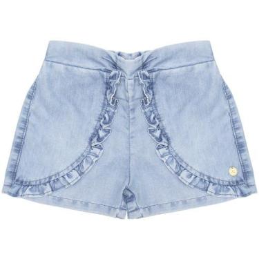 Imagem de Shorts Infantil Look Jeans Leve Jeans, Azul, 4