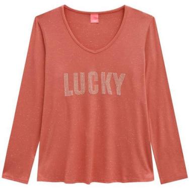 Imagem de Blusa Feminina Manga Longa Malwee Wee Plus Ref. 65781, Laranja, G3