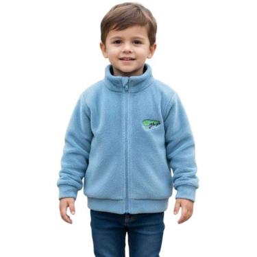 Imagem de Casaco Infantil Menino Peluciado com Zíper Inverno Escolar - - anjo da