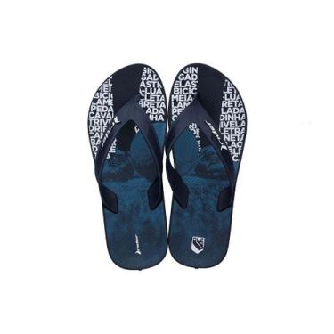 Imagem de Chinelo Masculino Grendene Rider Street Ole NF 11576, Preto, Azul, Bra