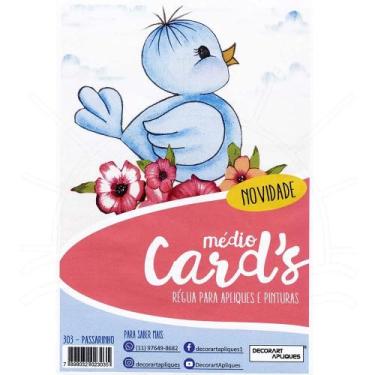 Imagem de Régua Médio Cards Apliques e Pinturas - Decorart, PASSARINHO