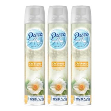 Imagem de Kit 3 Odorizadores Puro Ar Chá Branco Spray 400ml Baston - Puro Ar / B